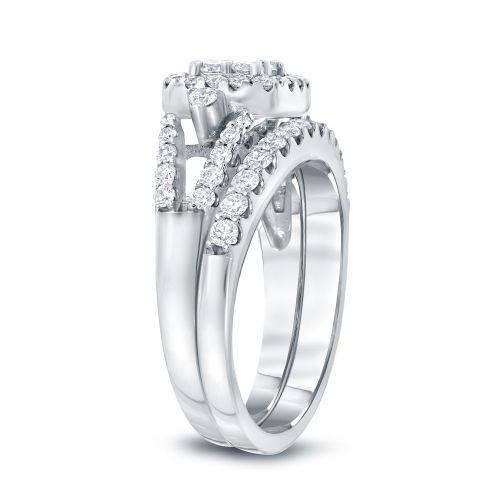  Auriya 14k 1ct TDW Cluster Diamond Bridal Ring Set (H-I, I1-I2) by Auriya