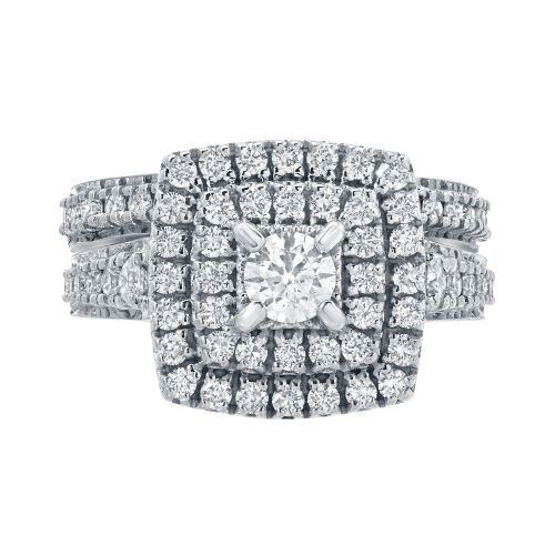  Auriya 14k 1 35ct TDW Vintage Round Diamond Halo Engagement Ring Bridal Set by Auriya