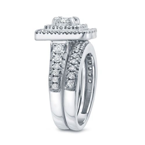  Auriya 14k 1 35ct TDW Vintage Round Diamond Halo Engagement Ring Bridal Set by Auriya