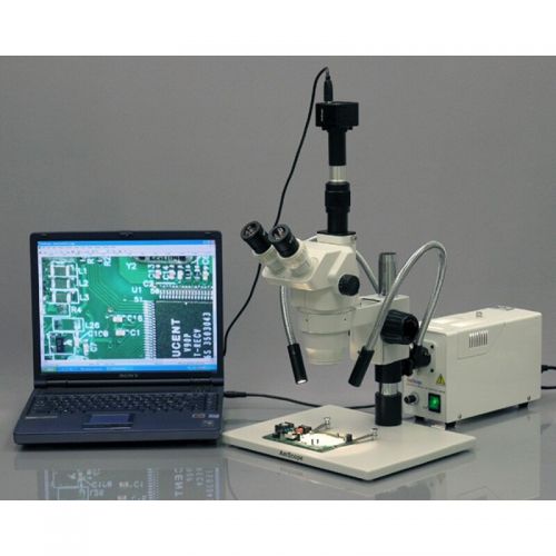  150W Fiber Optic Dual Gooseneck Microscope Illuminator by AmScope