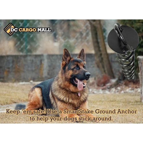  [아마존베스트]16' 16 Spiral Tie Out Stake Ground Anchor for Dogs, Tents and Trees - 4 pack | 4 Smart-Stake Ground Anchors for Securing Trampolines, Swings, Motorcycles, Kayaks, Picnic Tables and Out