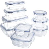 1790 Glass Food Storage Containers with Lids, Glass Meal Prep Containers, Airtight Glass Lunch Boxes, BPA-Free, Approved & Leak Proof (18 Piece - 9PK) Up to 1040℉: Kitchen & Dining