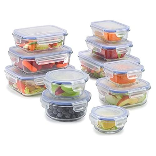  1790 Glass Food Storage Containers with Lids, Glass Meal Prep Containers, Airtight Glass Lunch Boxes, BPA-Free, Approved & Leak Proof (18 Piece - 9PK) Up to 1040℉: Kitchen & Dining