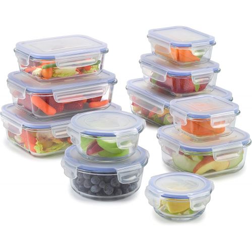  1790 Glass Food Storage Containers with Lids, Glass Meal Prep Containers, Airtight Glass Lunch Boxes, BPA-Free, Approved & Leak Proof (18 Piece - 9PK) Up to 1040℉: Kitchen & Dining