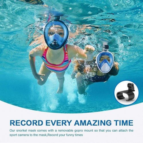  180° Snorkel Mask View for Adults and Youth. Full Face Free Breathing Design.[Free Bonuses] Cell Phone Universal Waterproof Case (Dry Bag) and Anti-Fog Wipes
