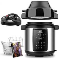 [아마존베스트]1829 CARL SCHMIDT SOHN 6Qt Pressure Cooker & Air Fryer Combos - Steamer Cooker, All-in-One Multi-Cooker with Pressure & Crisping Lid, LED Touchscreen, 1500W Pressure, Air Fryer with 3-Qt Air Fry Basket,