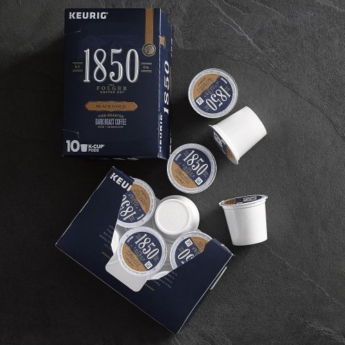  1850 Black Gold, Dark Roast Coffee, K-Cup Pods for Keurig Brewers, 10 Count (Pack of 6)