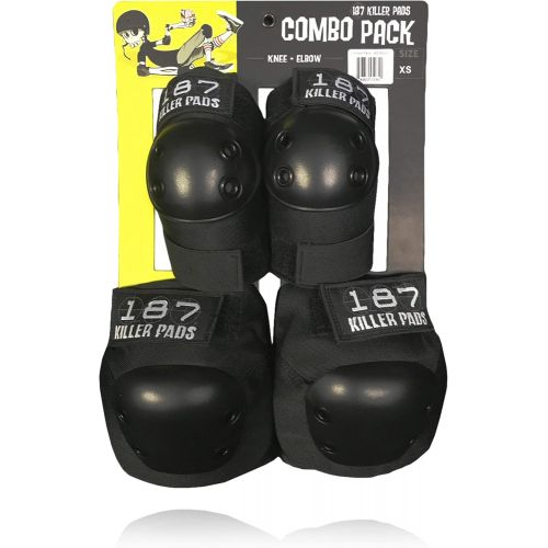  187 Killer Pads Knee & Elbow Combo Pack - Black - Small/Medium