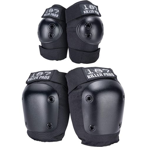  187 Black Large / X-Large Knee and Elbow Skateboard Pads