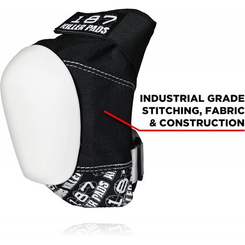  187 Killer Pads 187 Killer Pro Knee Pads, Extra Large, Black / White