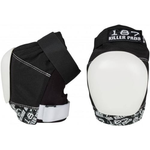  187 Killer Pads Pro Knee Pads - Black  White w White Cap - X-Small