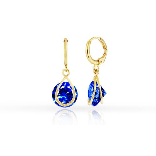  18K Gold Plated Drop Earrings with Crystals