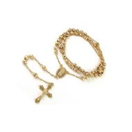 18K Gold Plated Diamond Cut Rosary