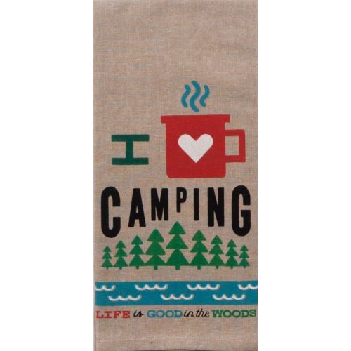  18th Street Gifts Happy Camper Dish Towels and Salt Pepper Set, 4 Piece Set of Camping Decor for RV