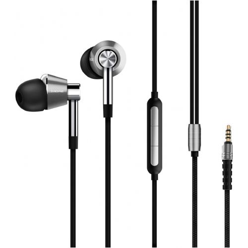  1MORE Triple Driver in-Ear Earphones Hi-Res Headphones with High Resolution, Bass Driven Sound, MEMS Mic, in-Line Remote, High Fidelity for Smartphones/PC/Tablet - Silver