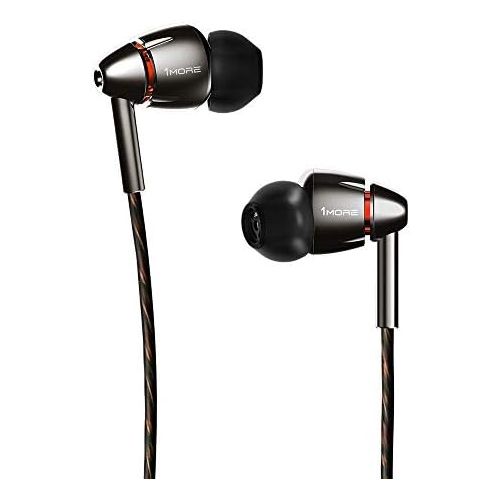  1MORE Quad Driver in-Ear Earphones Hi-Res High Fidelity Headphones with Warm Bass, Spacious Reproduction, High Resolution, Mic and in-Line Remote for iPhoneAndroidPCTablet - Sil