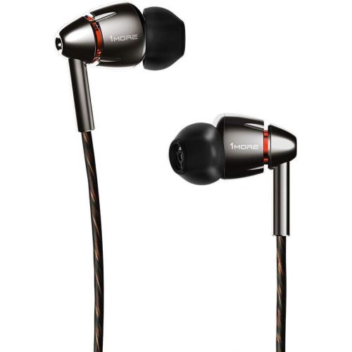  1MORE Quad Driver in-Ear Earphones Hi-Res High Fidelity Headphones with Warm Bass, Spacious Reproduction, High Resolution, Mic and in-Line Remote for iPhoneAndroidPCTablet - Sil