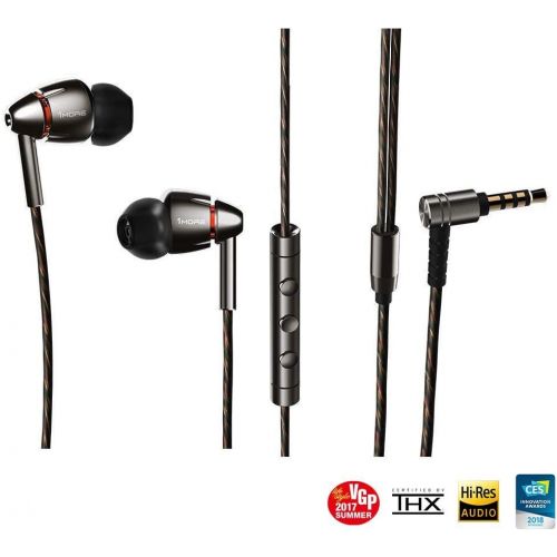  1MORE Quad Driver in-Ear Earphones Hi-Res High Fidelity Headphones with Warm Bass, Spacious Reproduction, High Resolution, Mic and in-Line Remote for iPhoneAndroidPCTablet - Sil