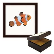 1StopShops Clownfish Image Wooden Jewellery Trinket Box 125mm x 125mm x 70mm