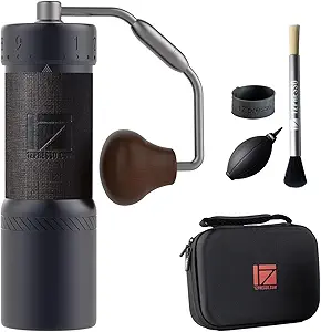 1Zpresso J-Ultra Manual Coffee Grinder Iron Gray, Conical Burr, Foldable Handle, Magnet Catch Cup Capacity 40g, Numerical Adjustable Finely Setting, Faster Grinding Efficiency ideal for Espresso