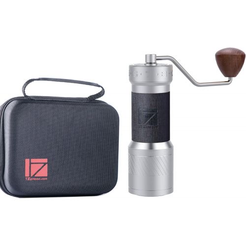  1Zpresso K-PLUS Manual Coffee Grinder with Assembly Consistency Grind Stainless Steel Conical Burr, Intuitive Numerical External Adjustable Setting, Magnet Catch Cup Capacity 40g