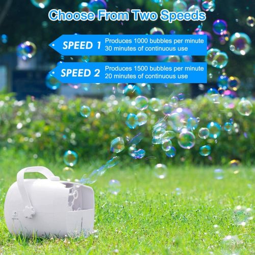  [아마존 핫딜]  [아마존핫딜]1 BY ONE 1byone Automatic Bubble Blower Machine For Kids with 2 Speed Level, Operated By Plug In or Battery