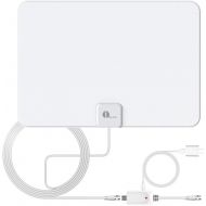 [아마존핫딜][아마존 핫딜] [Upgraded 2019] 1byone Digital Amplified Indoor HD TV Antenna, Amplifier Signal Booster Support 4K 1080P UHF VHF Freeview HDTV Channels, Coaxial Cable Included