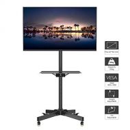 1home Mobile TV Cart Floor Stand Mount Home Display Trolley for 23-55 Plasma/LCD/LED with Locking Wheels