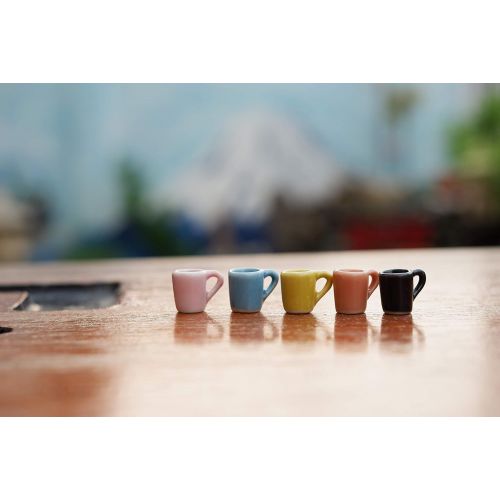 1shopforyou 10 Mix Colorful Ceramic Coffee Mug Tea Cup Vintage Dollhouse Miniature Kitchen Food Supply No .211