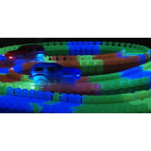  2 Magic Twister Glow In The Dark Light Up Race Track Set