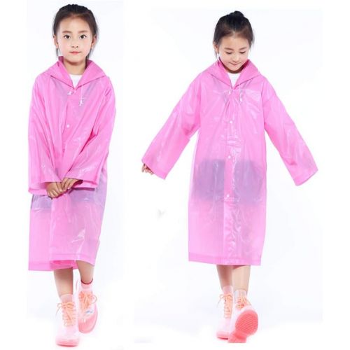  [아마존베스트]YiHee 2 Packs Kids Rain Ponchos, Portable Reusable Emergency Raincoat for 6-12 Years Old Boys Girls, Children Rain Wear for Outdoor Activities - Blue&Pink