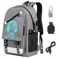 2-FNS Unisex School Backpack Laptop Backpack With USB Charging Port For Men Women, Lightweight Anti-theft Travel Daypack College Student Rucksack Fits up to 15.6 inch Computer