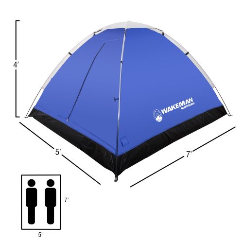 2-Person Tent, Water Resistant Dome Tent for Camping With Removable Rain Fly And Carry Bag By Wakeman by Wakeman