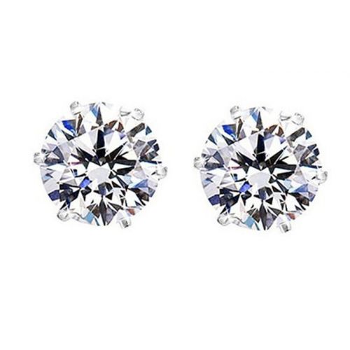  2.00 CTW Crystal Studs with Swarovski Elements in Sterling Silver