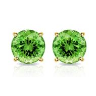 2.00 CTW Peridot Stud Earrings in Solid 10K Gold by MUIBLU Gems