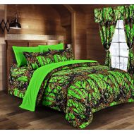 20 Regal Comfort The Woods Black Camouflage Twin 5pc Premium Luxury Comforter, Sheet, Pillowcases, and Bed Skirt Set Camo Bedding Set for Hunters Cabin or Rustic Lodge Teens Boys and