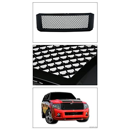  2007 Topline Autopart Glossy Black Mesh Front Hood Bumper Grill Grille ABS For 07-14 Ford Expedition