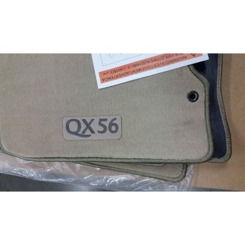  2009 2007 + EARLY 2008 Infiniti QX56 OEM Factory Replacement Floor Mats - WITH 2nd Row Console - Wheat/Tan
