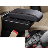 For 2011-2014 Chevy Aveo Sonic Lova T250 T300 High-end Car Center Console Cover Armrest Box With Charging Function-7 USB Ports Built-in LED Light, Cup Holder, Adjustable Ashtray, L