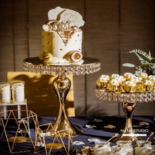  2013Newestseller Cupcake Stands, 3 Pcs Mermaid tail Crystal Cake Stands Set Cake Holder Mirror Cupcake Stand Cake Dessert Holder with Pendants and Beads,Wedding Birthday Baby Showers Dessert Cupcak