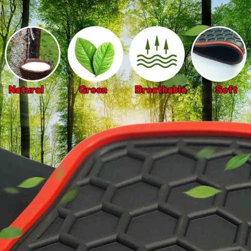  iallauto Compatible for Jeep Wrangler JL 2018 Heavy Duty Rubber Front & Rear Floor Mats Liners Vehicle All Weather Guard Black Carpet