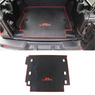 RT-TCZ Red Carpet Rubber Leather Floor Cargo Trunk Liner Tray Mat Pad for Jeep Wrangler JL 2018 Up
