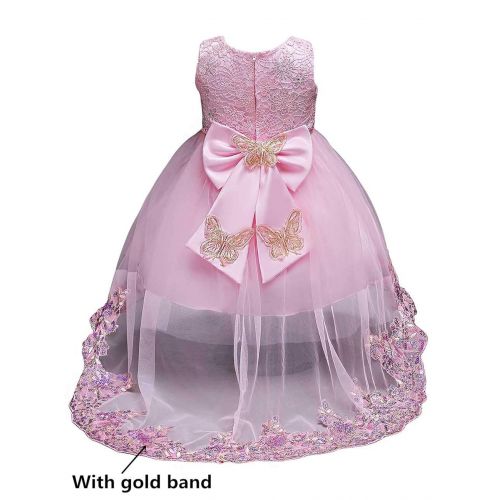  21KIDS Sequin Lace Flower Elegant Wedding Party Princess Birthday Gown Pageant Girl Long Sleeve Dress