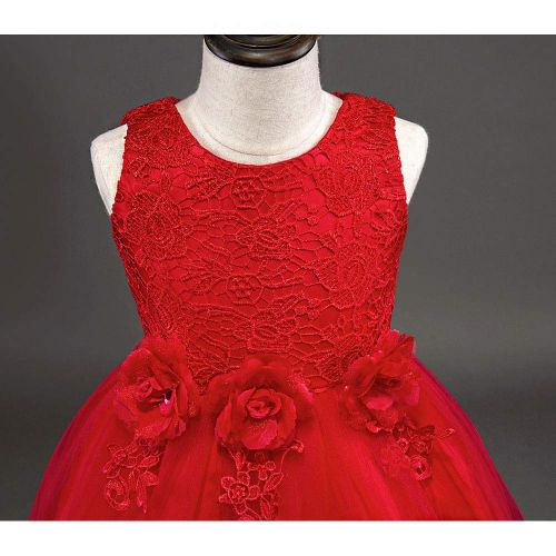  21KIDS Sequin Lace Flower Elegant Wedding Party Princess Birthday Gown Pageant Girl Long Sleeve Dress