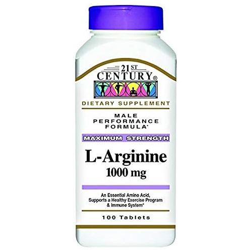  21st Century L-Arginine 1000mg, Maximum Strength 100 ea (Pack of 5)