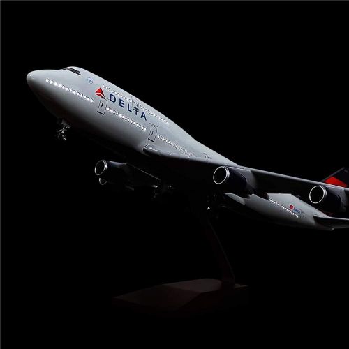  24-Hours 18” 1:160 1 Scale Model Airplane Model Lufthansa A380 with LED Light(Touch or Sound Control) for Business Gift