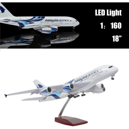  24-Hours 18” Collection Model Airplane Statue Scale 1 130 Airplane Model American Airlines Boeing 787 with LED Light(Touch or Sound Control) for Decoration or Gift