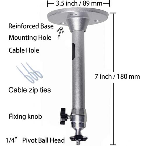  [아마존베스트]Universal Mini Projector Mount 2-Be-Best Mini Projector Ceiling Mounts 7 in / 18 cm 360° Rotation Mini Projectors Wall Mount Holder with Thread Adapters for Projector CCTV DVR Came