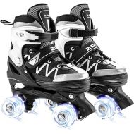 2PM SPORTS Roller Skates for Girls, 4 Size Adjustable Light up Kids Skates, Beginner Roller Skates for Boys Indoor Outdoor