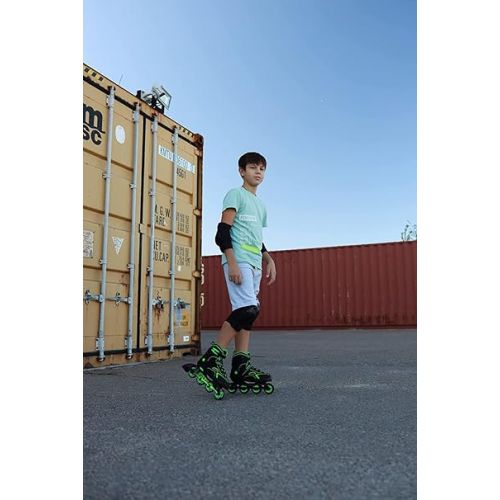  2PM SPORTS Green Medium Inline Skates + New Blue Medium Inline Skates for Kids